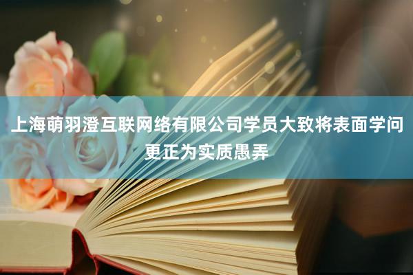 上海萌羽澄互联网络有限公司学员大致将表面学问更正为实质愚弄