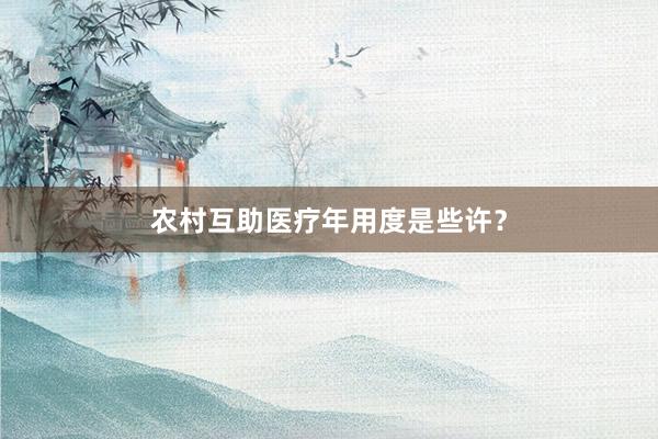 农村互助医疗年用度是些许？