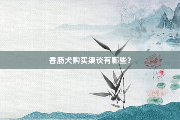 香肠犬购买渠谈有哪些？
